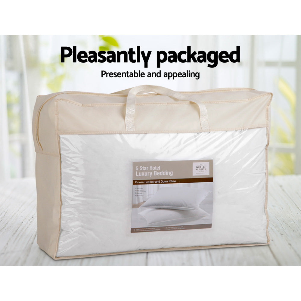 Giselle Bedding Goose Feather Down Pillow Twin Pack Chez Guru
