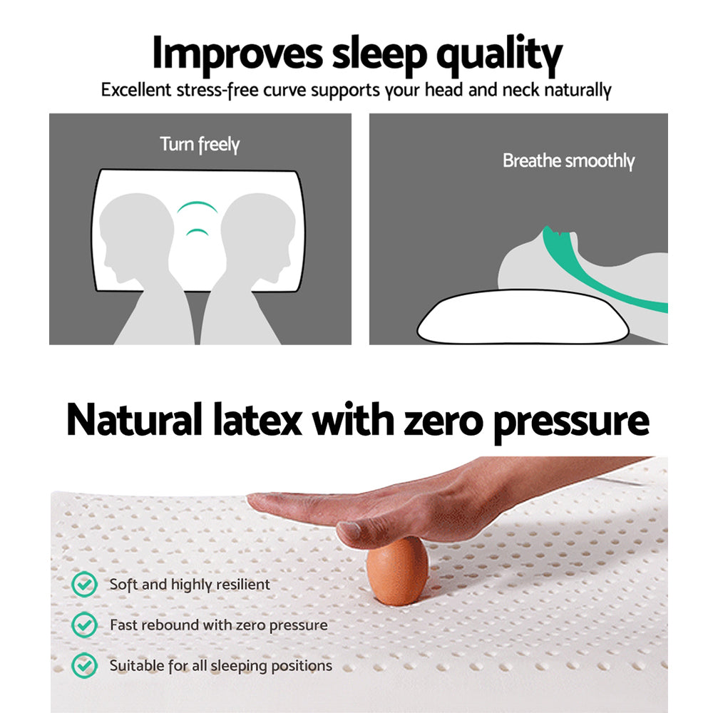 Giselle Bedding Natural Latex Pillow Classic Twin Pack Chez Guru