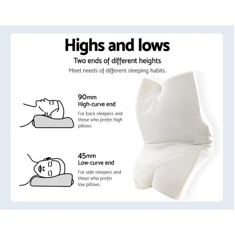 Giselle Bedding Memory Foam Contour Pillow Grey Chez Guru