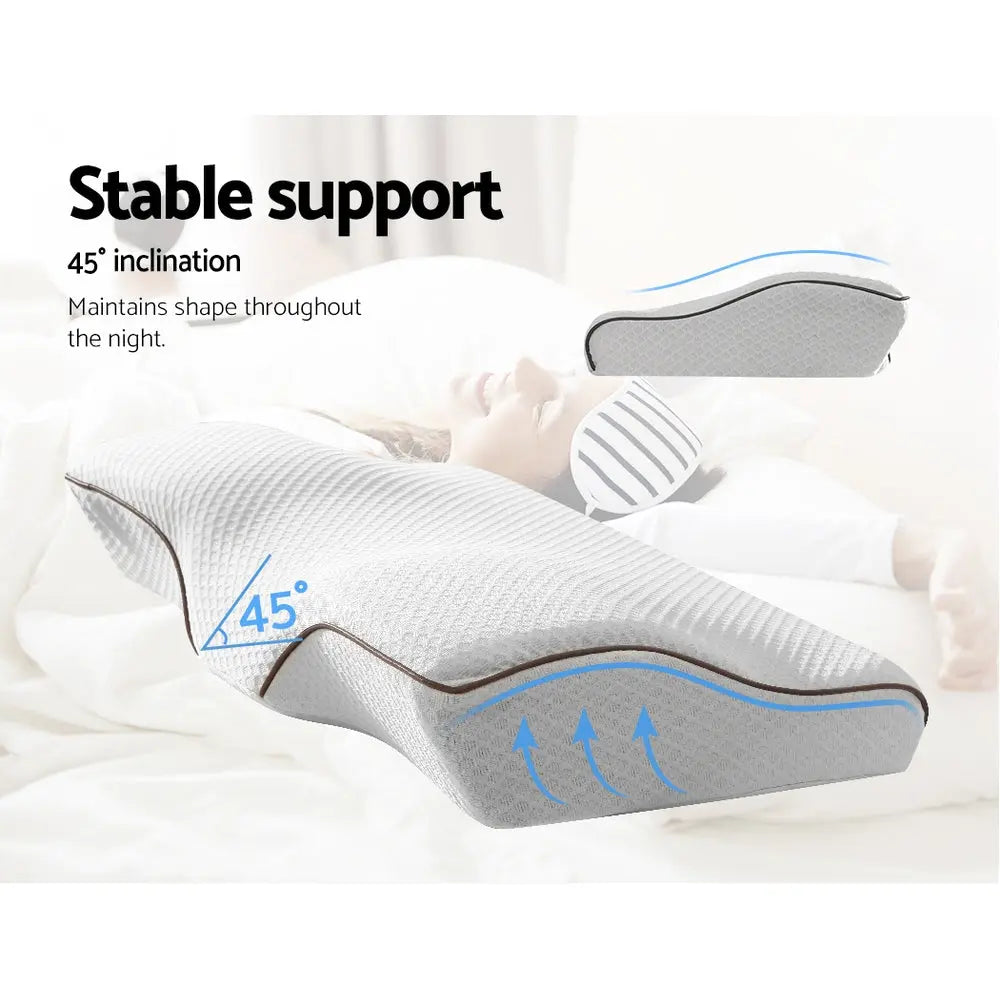 Giselle Bedding Memory Foam Contour Pillow Grey Chez Guru