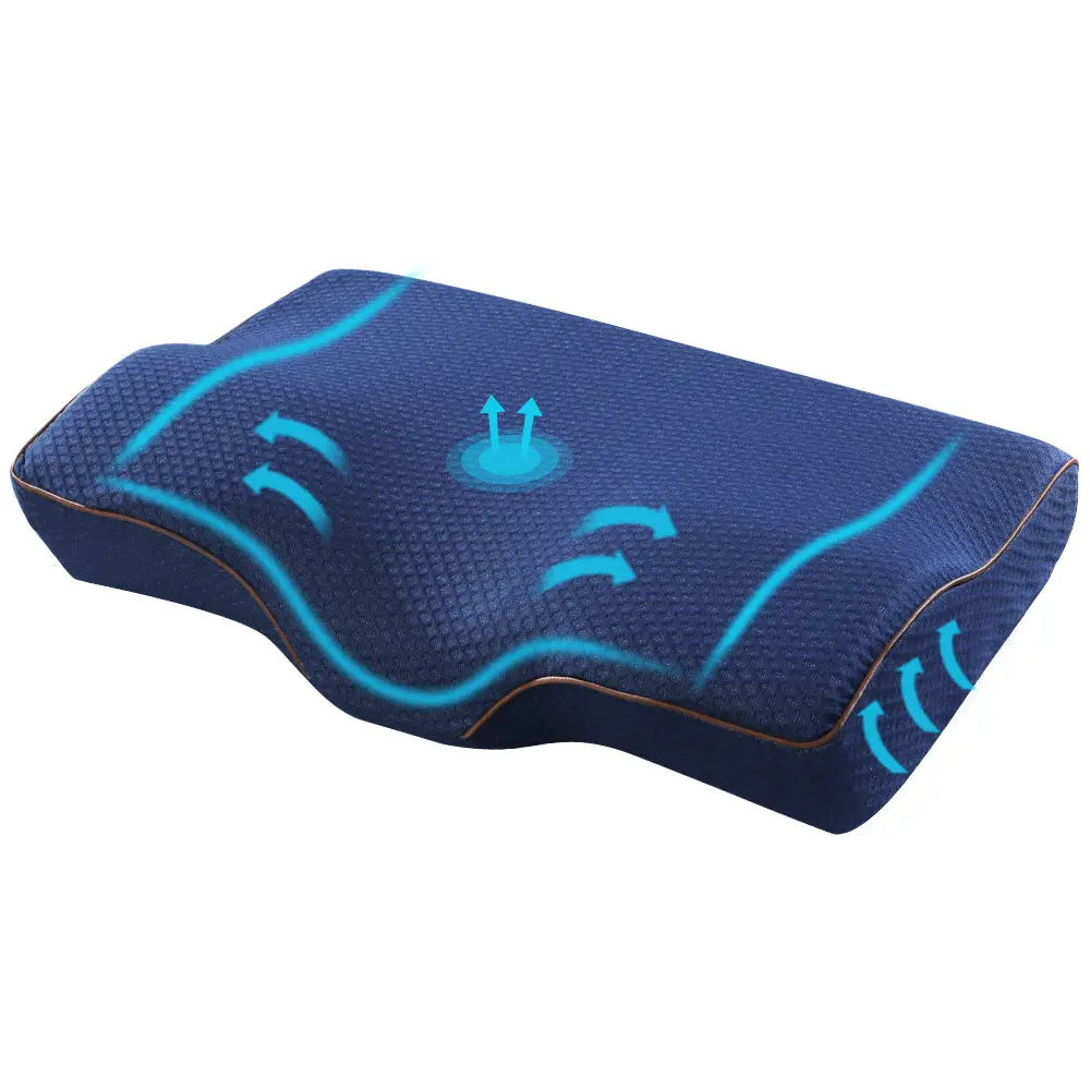 Giselle Bedding Memory Foam Contour Pillow Navy Chez Guru