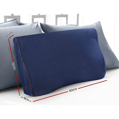 Giselle Bedding Memory Foam Contour Pillow Navy Chez Guru