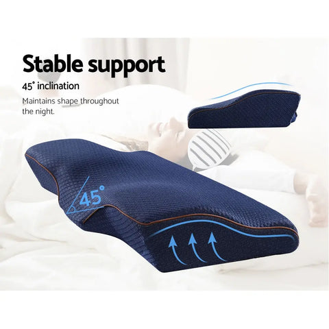 Giselle Bedding Memory Foam Contour Pillow Navy Chez Guru