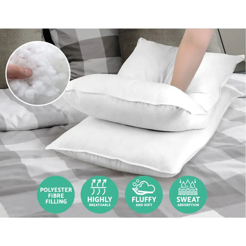 Giselle Bedding 4 Pack Bed Pillow Family Hotel 50X90CM Chez Guru