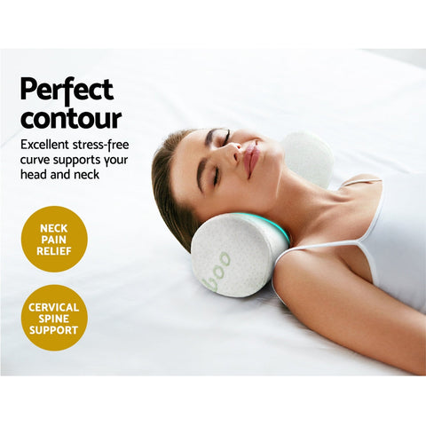Giselle Bedding Memory Foam Neck Roll Pillow Bamboo Cover Chez Guru