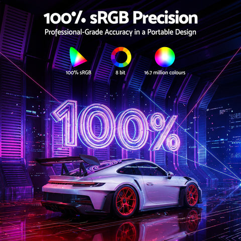 Devanti 15.6 Inch Portable Monitor FHD 1080P IPS USB-C HDMI Gaming Laptop Screen