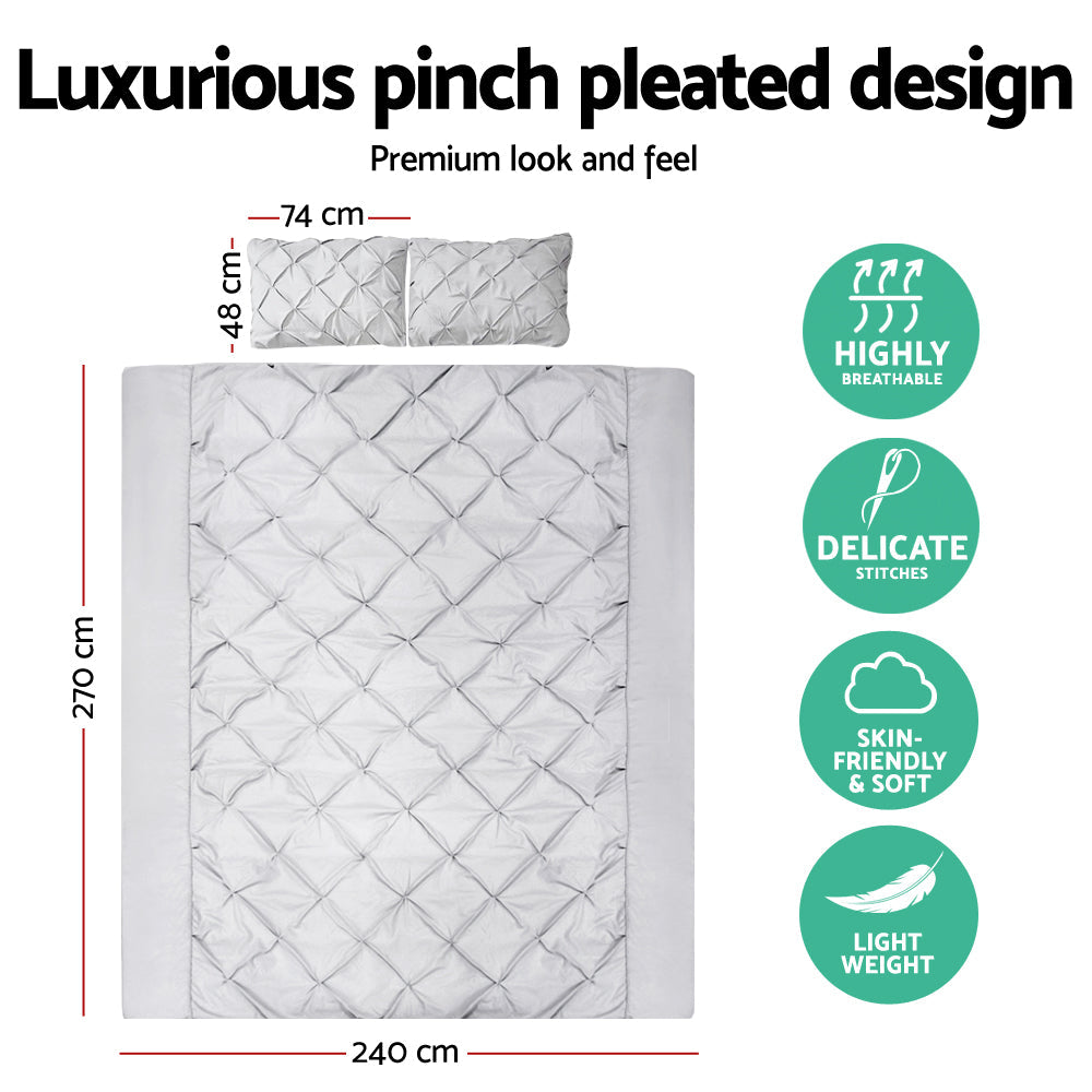 Giselle Bedding Quilt Cover Set Diamond Grey Super King Chez Guru