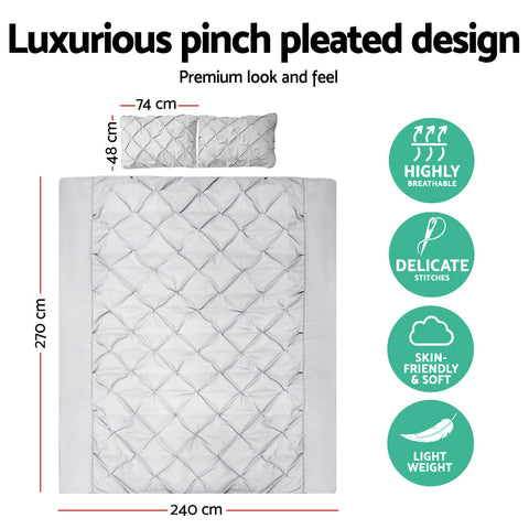 Giselle Bedding Quilt Cover Set Diamond Grey Super King Chez Guru