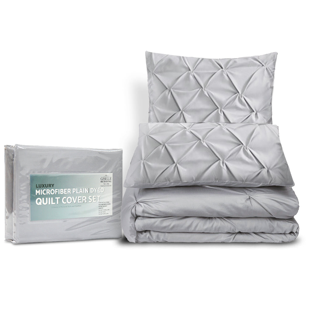Giselle Bedding Quilt Cover Set Diamond Grey Super King Chez Guru