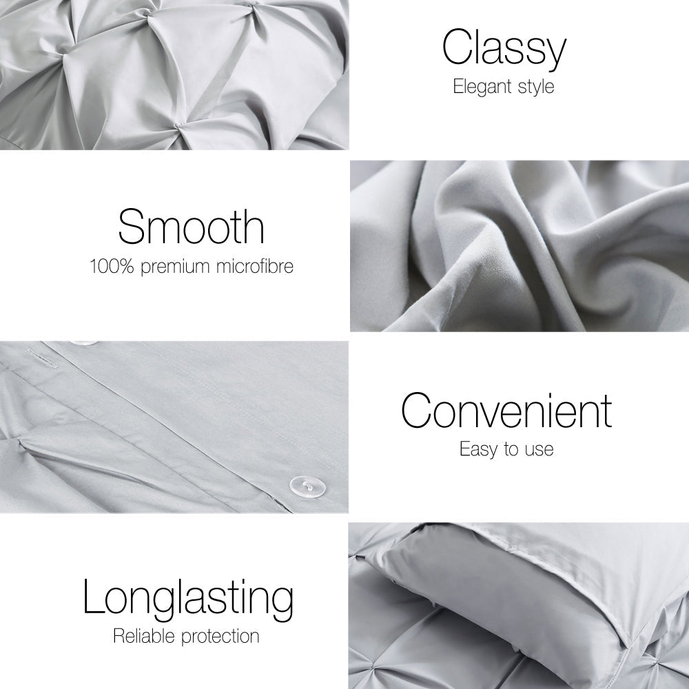 Giselle Bedding Quilt Cover Set Diamond Grey Super King Chez Guru