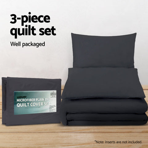 Giselle Bedding Quilt Cover Set Classic Black Queen Chez Guru
