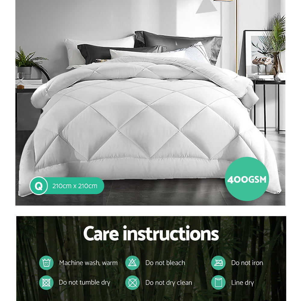 Giselle Bedding 400GSM Microfibre Bamboo Quilt Queen Chez Guru