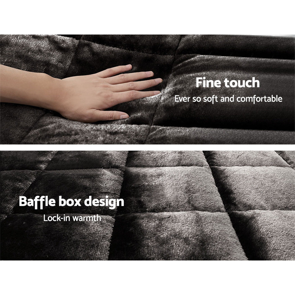 Giselle Bedding Faux Mink Quilt Charcoal Super King Chez Guru