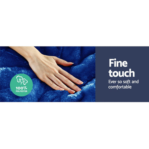 Giselle Bedding Faux Mink Quilt Blue Queen Chez Guru
