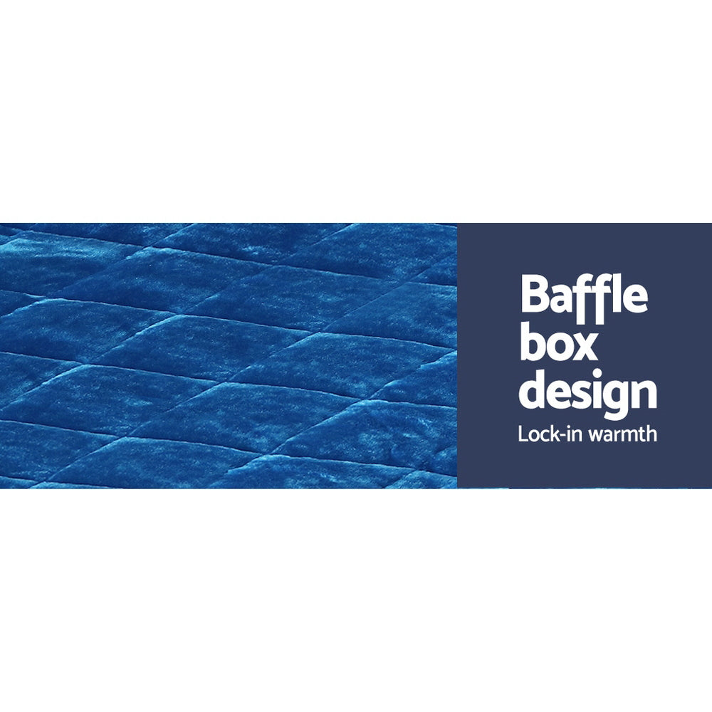 Giselle Bedding Faux Mink Quilt Blue Queen Chez Guru