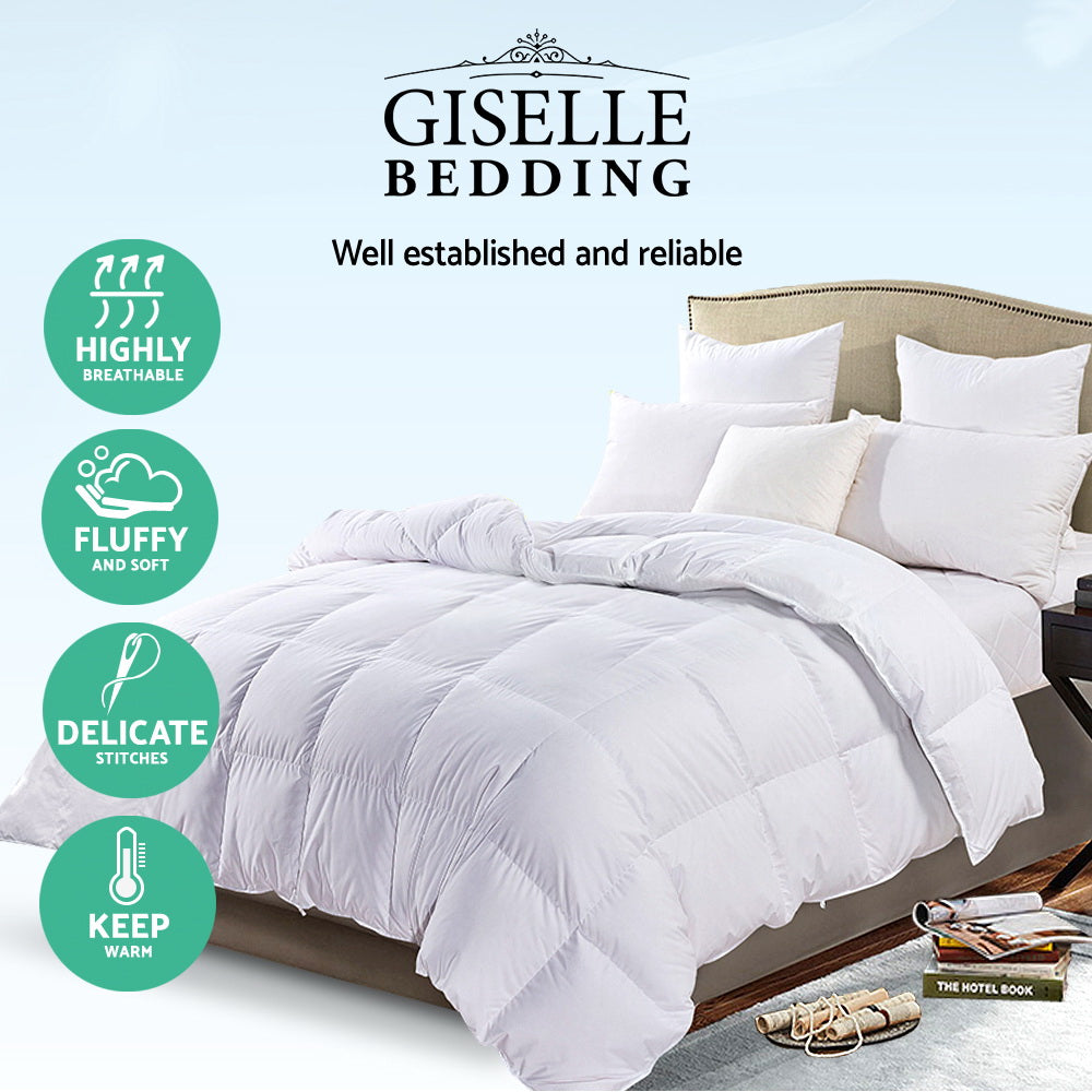 Giselle Bedding 700GSM Goose Down Feather Quilt Double Chez Guru