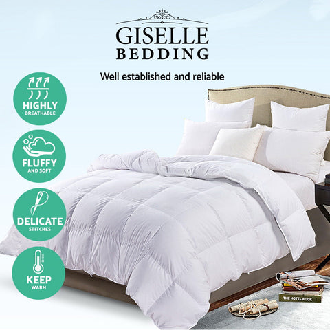 Giselle Bedding 700GSM Goose Down Feather Quilt Double Chez Guru