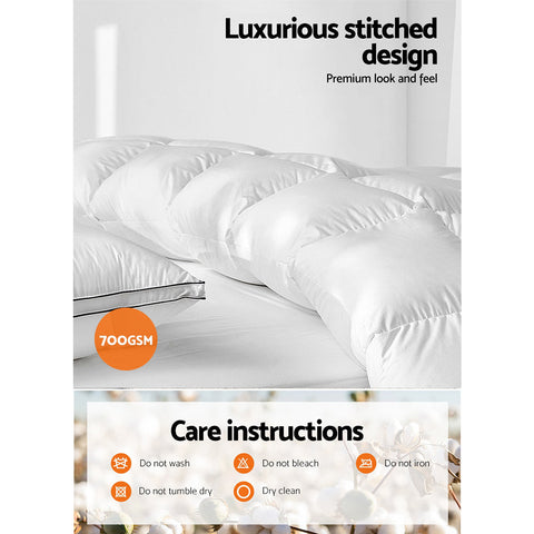 Giselle Bedding 700GSM Goose Down Feather Quilt Queen Chez Guru