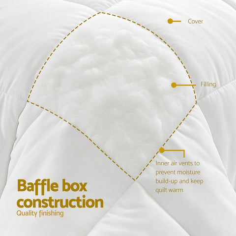 Giselle Bedding Queen Size 400GSM Microfiber Quilt All Season Duvet Quilts Comforter Winter Summer