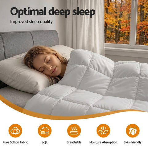 Giselle Bedding Wool Quilt 500GSM Thick Double Winter Doona Baffle Box Construction 100% Wool Filling