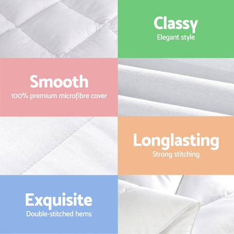Giselle Bedding Wool Quilt 500GSM Thick Double Winter Doona Baffle Box Construction 100% Wool Filling