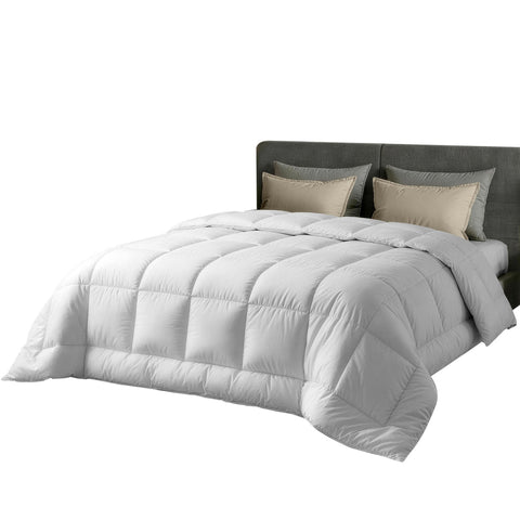 Giselle Bedding Wool Quilt 500GSM Thick Super King Winter Doona Baffle Box Construction 100% Wool Filling