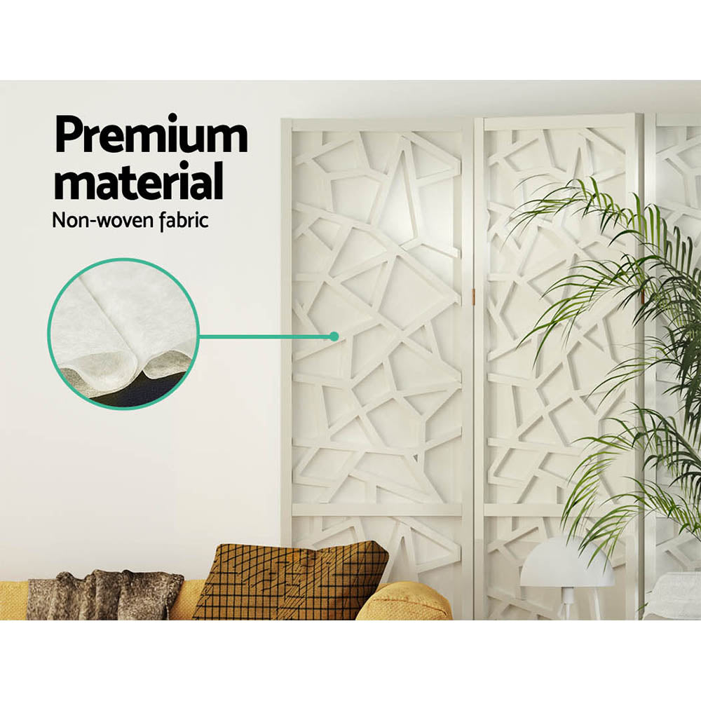 Artiss 3 Panel Room Divider Screen 122x170cm Clover White Chez Guru