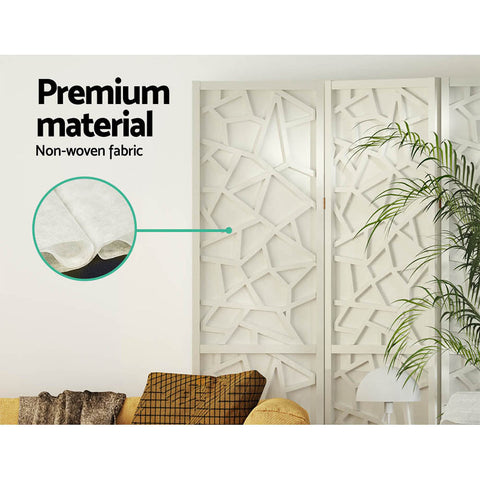 Artiss 3 Panel Room Divider Screen 122x170cm Clover White Chez Guru