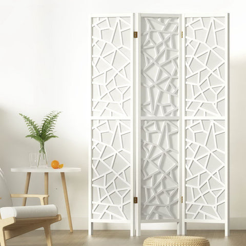 Artiss 3 Panel Room Divider Screen 122x170cm Clover White Chez Guru