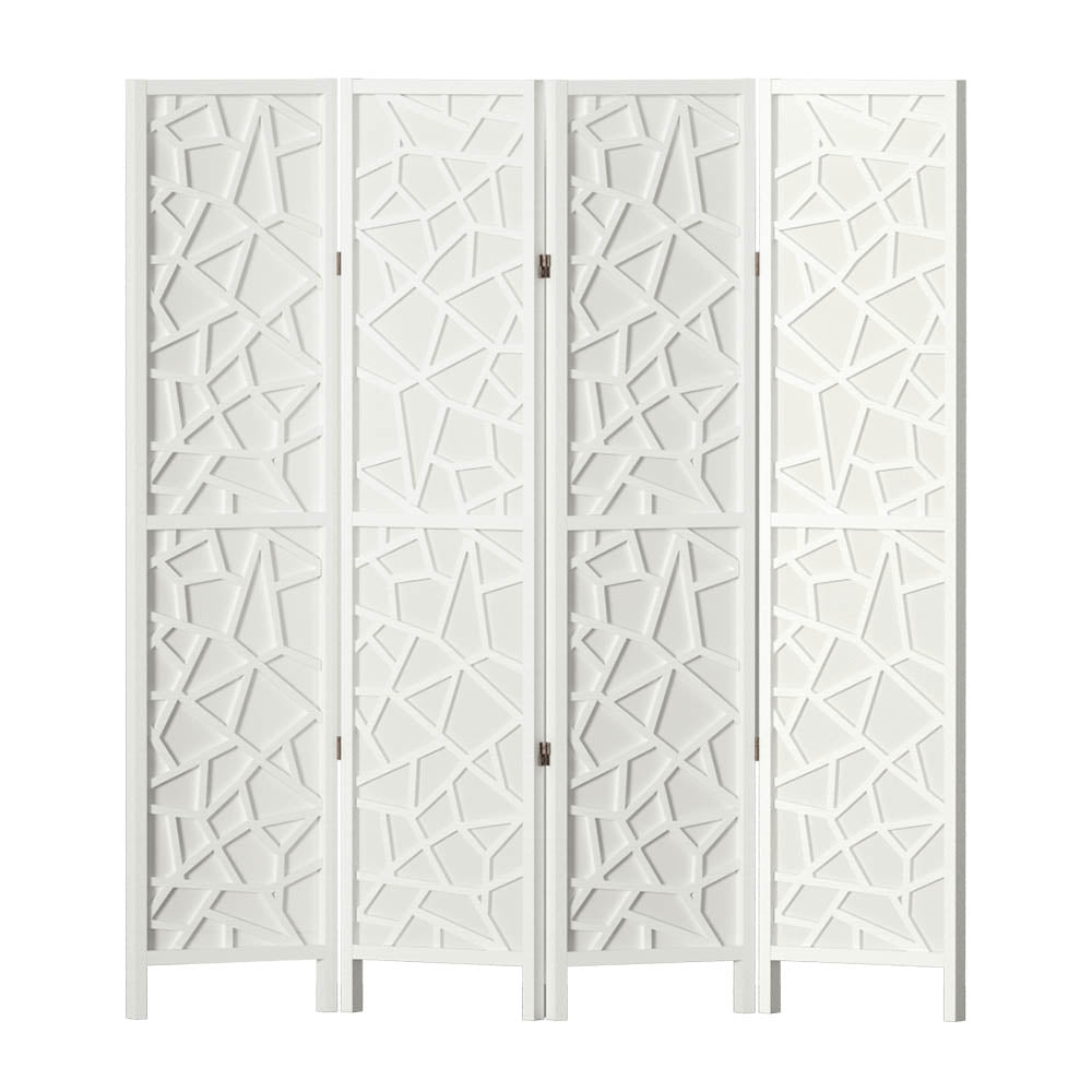 Artiss 4 Panel Room Divider Screen 162x170cm Clover White Chez Guru