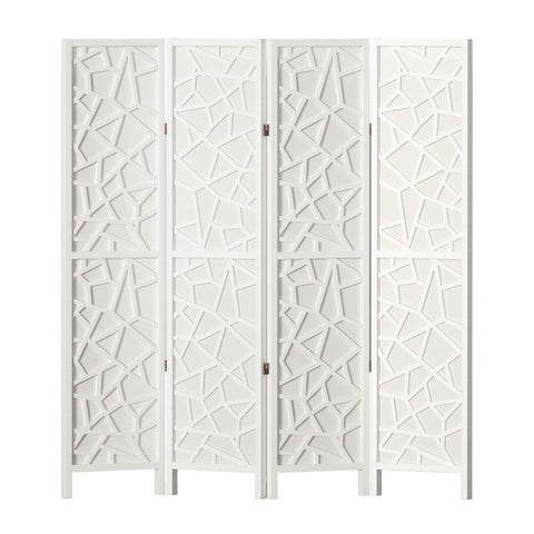 Artiss 4 Panel Room Divider Screen 162x170cm Clover White Chez Guru