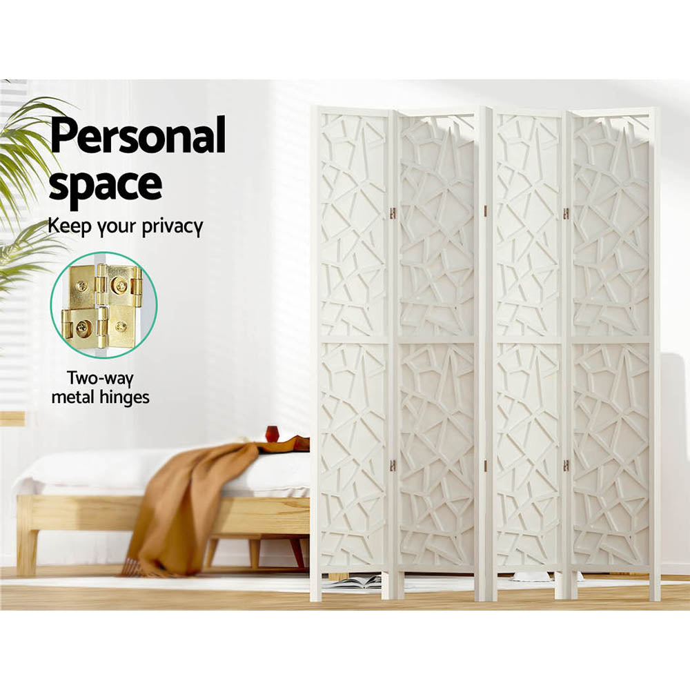 Artiss 4 Panel Room Divider Screen 162x170cm Clover White Chez Guru