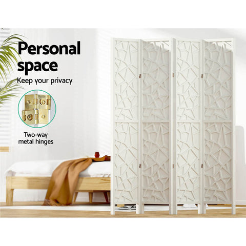 Artiss 4 Panel Room Divider Screen 162x170cm Clover White Chez Guru