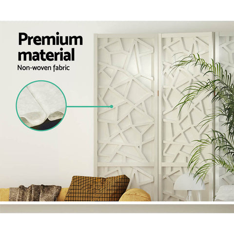 Artiss 4 Panel Room Divider Screen 162x170cm Clover White Chez Guru