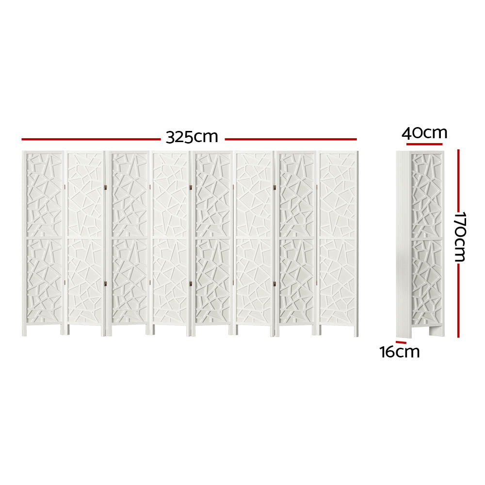 Artiss 8 Panel Room Divider Screen 325x170cm Clover White Chez Guru