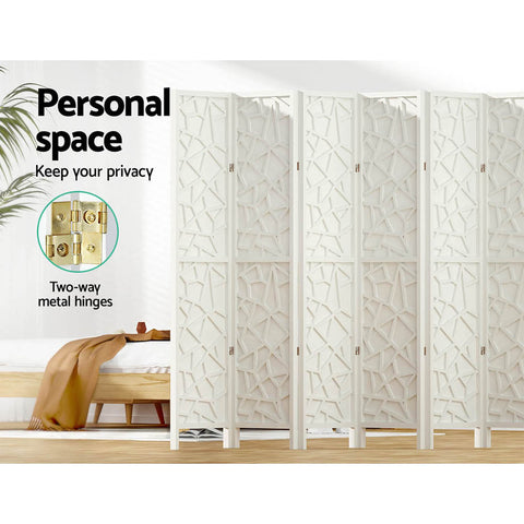 Artiss 8 Panel Room Divider Screen 325x170cm Clover White Chez Guru