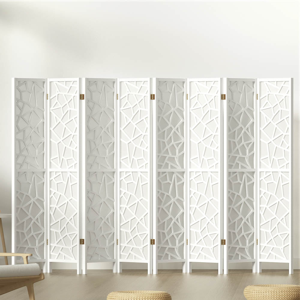 Artiss 8 Panel Room Divider Screen 325x170cm Clover White Chez Guru