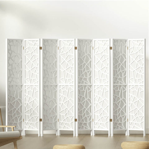 Artiss 8 Panel Room Divider Screen 325x170cm Clover White Chez Guru