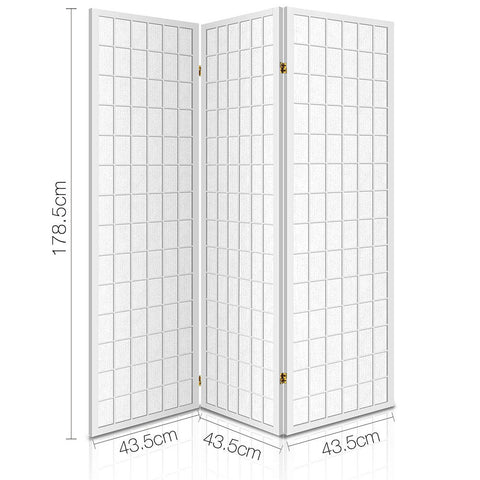 Artiss 3 Panel Room Divider Screen 131x179cm White Chez Guru
