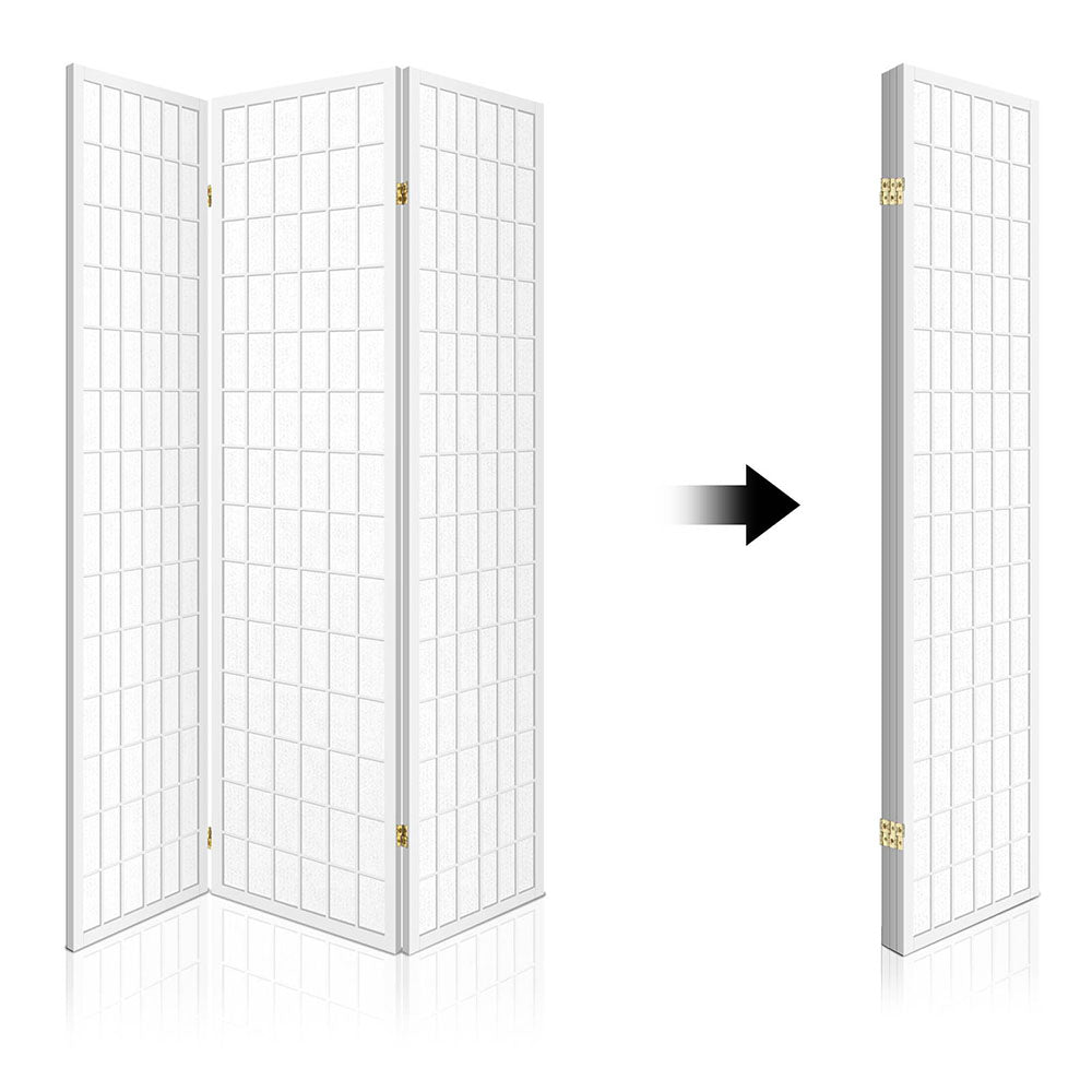 Artiss 3 Panel Room Divider Screen 131x179cm White Chez Guru