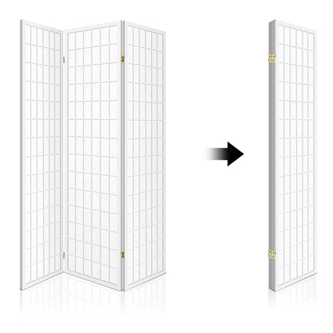 Artiss 3 Panel Room Divider Screen 131x179cm White Chez Guru
