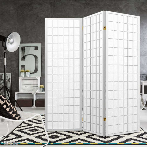 Artiss 3 Panel Room Divider Screen 131x179cm White Chez Guru