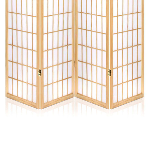 Artiss 4 Panel Room Divider Screen 174x179cm Natural