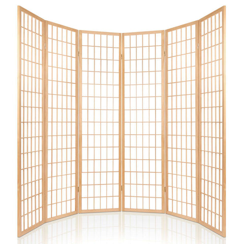 Artiss 6 Panel Room Divider Screen 261x179cm Natural