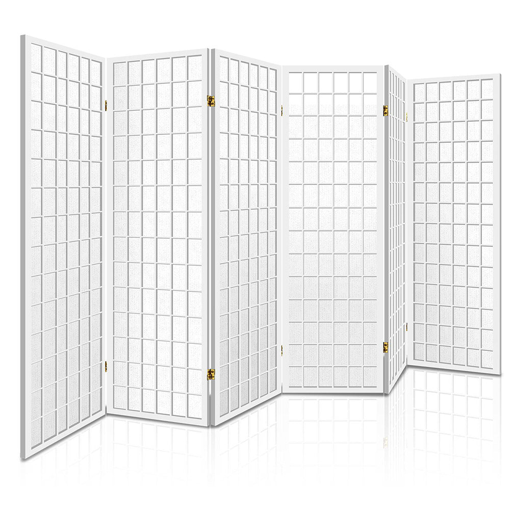 Artiss 6 Panel Room Divider Screen 261x179cm White Chez Guru