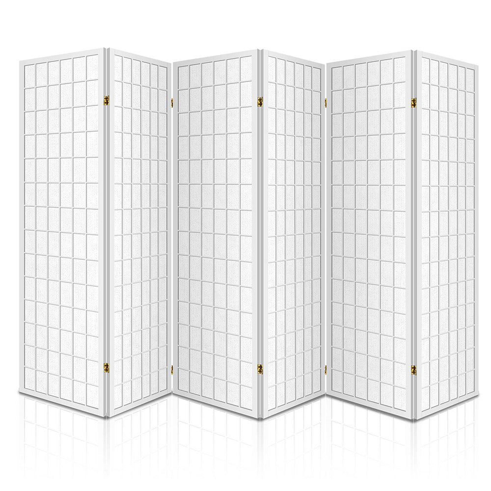 Artiss 6 Panel Room Divider Screen 261x179cm White Chez Guru