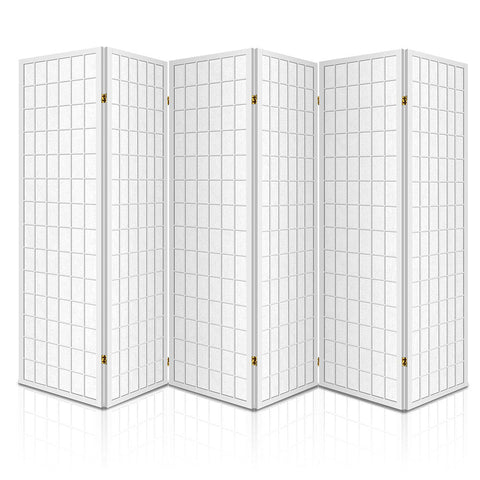 Artiss 6 Panel Room Divider Screen 261x179cm White Chez Guru