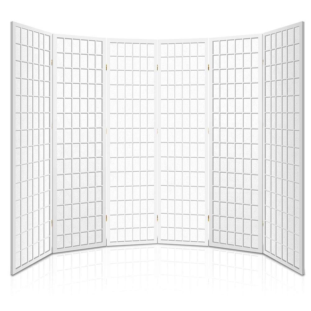 Artiss 6 Panel Room Divider Screen 261x179cm White Chez Guru