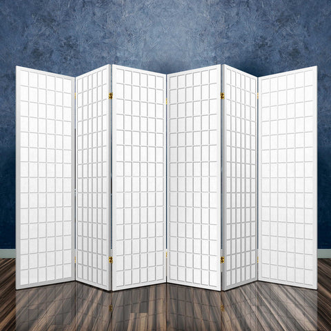 Artiss 6 Panel Room Divider Screen 261x179cm White Chez Guru