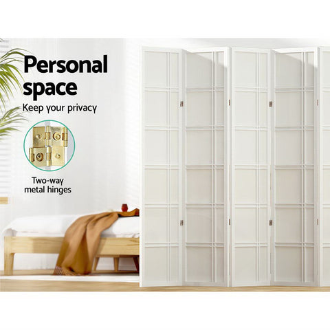 Artiss 8 Panel Room Divider Screen 353x179cm Nova White Chez Guru